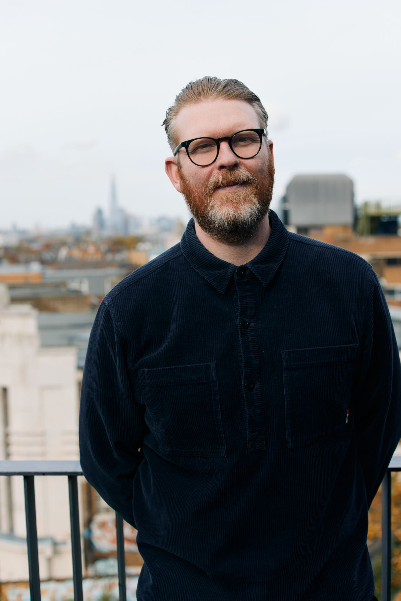 Pete Harvey, photographed on a London rooftop.